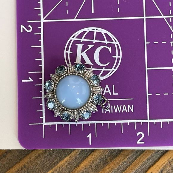 Vintage Avon 1974 Moon Magic Glass Pendant Silver Tone - Picture 5 of 6